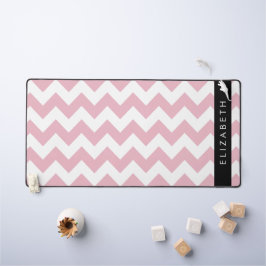 Roze Zigzag, Roze Chevron, Golfpatroon, Jouw naam Bureaumat
