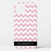 Roze Zigzag, Roze Chevron, Golfpatroon, Jouw naam Case-Mate iPhone Case (Achterkant)