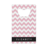 Roze Zigzag, Roze Chevron, Golfpatroon, Jouw naam Creditkaart Flessenopener (Voorkant)
