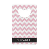 Roze Zigzag, Roze Chevron, Golfpatroon, Jouw naam Creditkaart Flessenopener (Achterkant)