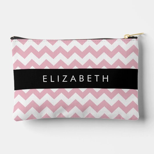 Roze Zigzag, Roze Chevron, Golfpatroon, Jouw naam Etui (Achterkant)