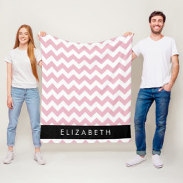 Roze Zigzag, Roze Chevron, Golfpatroon, Jouw naam Fleece Deken