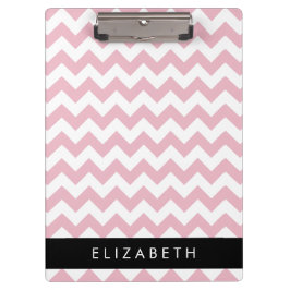 Roze Zigzag, Roze Chevron, Golfpatroon, Jouw naam Klembord