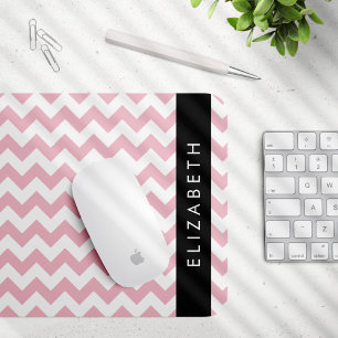 Roze Zigzag, Roze Chevron, Golfpatroon, Jouw naam Muismat