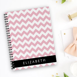 Roze Zigzag, Roze Chevron, Golfpatroon, Jouw naam Notitieboek