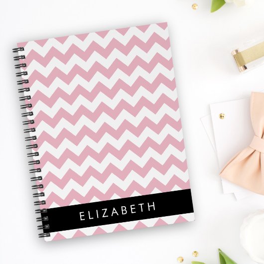 Roze Zigzag, Roze Chevron, Golfpatroon, Jouw naam Planner
