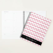 Roze Zigzag, Roze Chevron, Golfpatroon, Jouw naam Planner (Display)