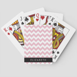 Roze Zigzag, Roze Chevron, Golfpatroon, Jouw naam Pokerkaarten
