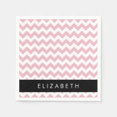 Roze Zigzag, Roze Chevron, Golfpatroon, Jouw naam Servet (Voorkant)