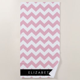 Roze Zigzag, Roze Chevron, Golfpatroon, Jouw naam Strandlaken