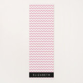 Roze Zigzag, Roze Chevron, Golfpatroon, Jouw naam Yogamat (Achterkant)