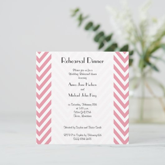 Roze zigzag, roze Chevron, repetitief diner Kaart (Staand voorkant)
