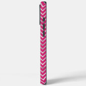 Roze Zigzag Stripes Monogram Case-Mate iPhone Case (Achterkant / Links)