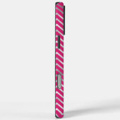 Roze Zigzag Stripes Monogram Case-Mate iPhone Case (Achterkant / Rechts)