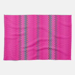 Roze zigzag theedoek