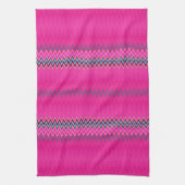 Roze zigzag theedoek (Verticaal)