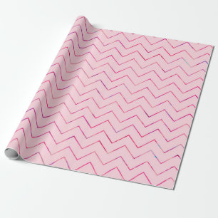 Roze zigzag-Valentijnsdag Cadeaupapier