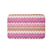 Roze zigzagachtergrond badmat (Voorkant)