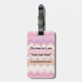 Roze zigzagachtergrond bagagelabel (Achterkant verticaal)