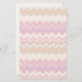 Roze zigzagachtergrond briefpapier (Voorkant / Achterkant)