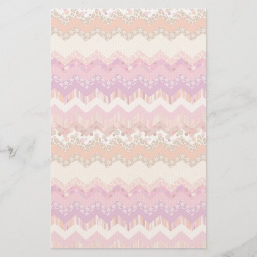 Roze zigzagachtergrond briefpapier (Voorkant)