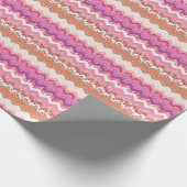 Roze zigzagachtergrond cadeaupapier (Hoek)