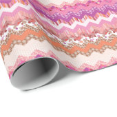 Roze zigzagachtergrond cadeaupapier (Rol Hoek)