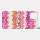 Roze zigzagachtergrond Case-Mate iPhone case (Achterkant (horizontaal))