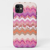 Roze zigzagachtergrond Case-Mate iPhone case (Achterkant)