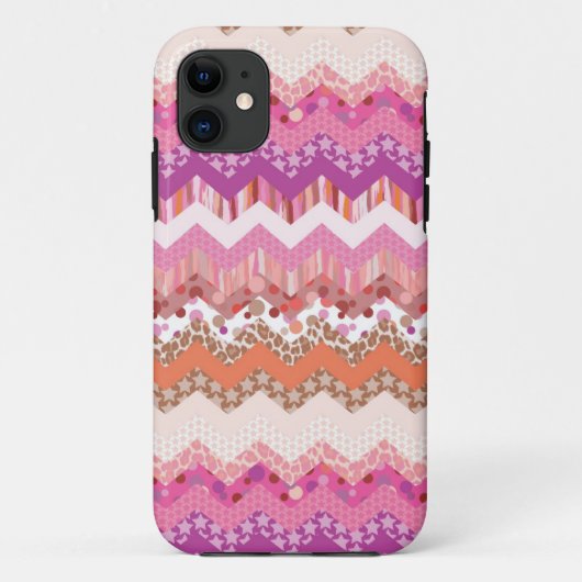 Roze zigzagachtergrond Case-Mate iPhone case (Achterkant)
