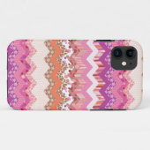 Roze zigzagachtergrond Case-Mate iPhone case (Achterkant (horizontaal))