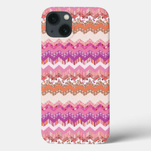 Roze zigzagachtergrond Case-Mate iPhone case