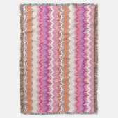 Roze zigzagachtergrond deken (Voorkant Verticaal)