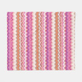 Roze zigzagachtergrond fleece deken (Voorkant (Horizontaal))