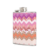 Roze zigzagachtergrond heupfles (Links)