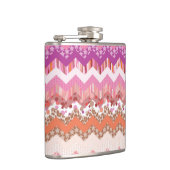 Roze zigzagachtergrond heupfles (Rechts)