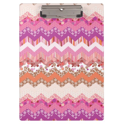 Roze zigzagachtergrond klembord (Voorkant)