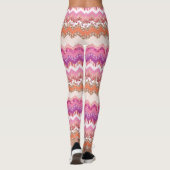 Roze zigzagachtergrond leggings (Achterkant)