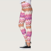 Roze zigzagachtergrond leggings (Links)