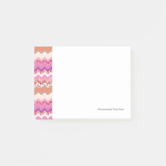 Roze zigzagachtergrond post-it® notes (Voorkant)