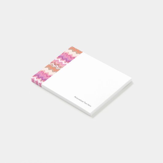 Roze zigzagachtergrond post-it® notes (Schuin)