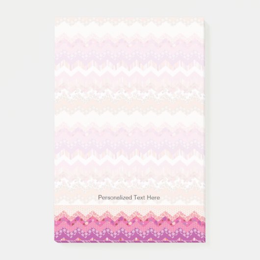 Roze zigzagachtergrond post-it® notes (Voorkant)