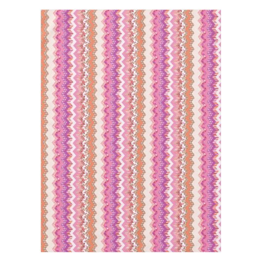 Roze zigzagachtergrond tafelkleed (Voorkant)
