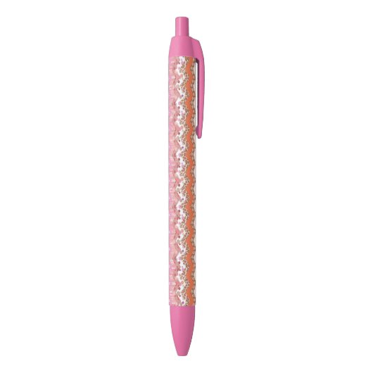 Roze zigzagachtergrond zwarte inkt pen (Achterkant (Verticaal))