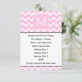 Roze Zigzags met aangepast monogram. Kaart (Staand voorkant)