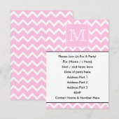 Roze Zigzags met aangepast monogram. Kaart (Voorkant / Achterkant)