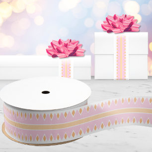 Roze zigzagstreep in roze en oranje grosgrain lint