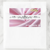 Roze zijde met een bruiloft rechthoekige sticker (Tas)