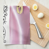 Roze zijde met een bruiloft theedoek (Quarter Fold)