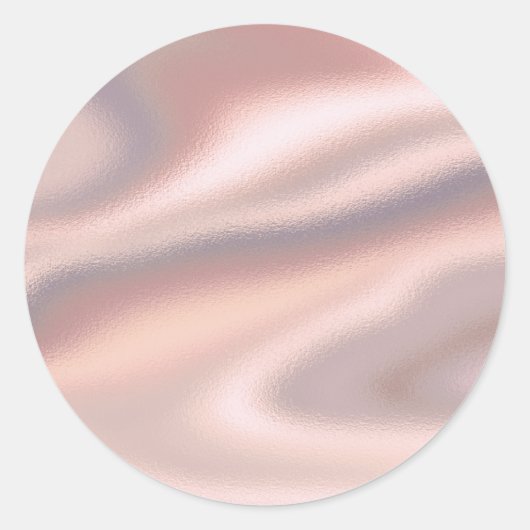 Roze Zijde Roos Goud Custom Trendy Ronde Sticker (Voorkant)